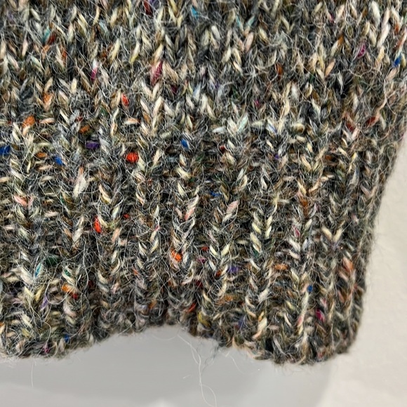 One Step Ahead Wool Knitted Cardigan V Neck Grey Green Orange M - Picture 10 of 10